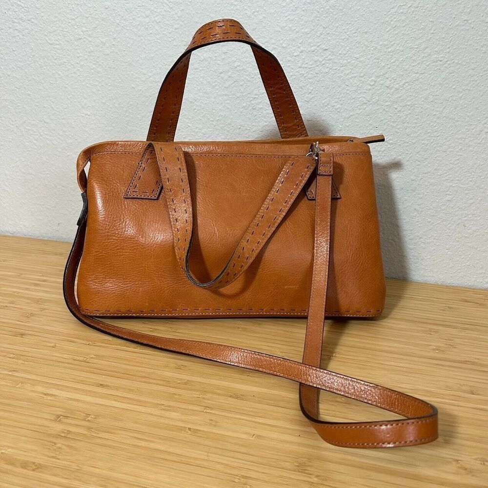Fossil Tan Leather Crossbody Bag